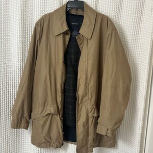 Nautica Tan Jacket Barn Chore Wool Removable Liner Oversized Men’s Medium